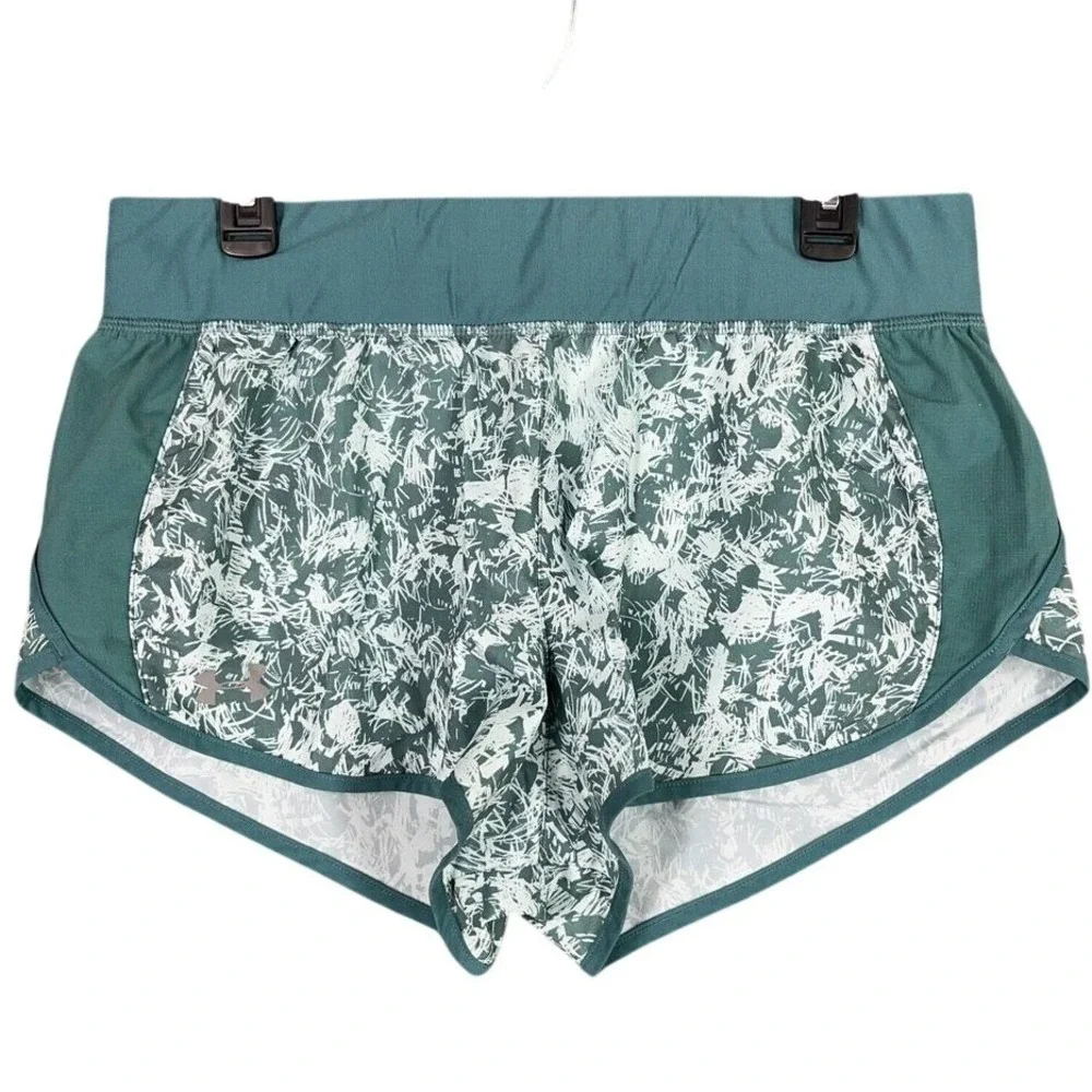 Under Armour Heatgear Fitted Running Shorts Women L Speedpocket Lined Athleisure